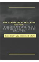 For I know the plans I have for you, declares the Lord, plans to prosper you and not to harm you, plans to give you hope and a future.
