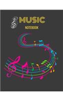 Music Notebook: Blank Music Sheet Notebook: Music Manuscript Paper, Staff Paper, (8.5"x11" - 100 Pages), Music Composition Book