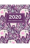 2020 Weekly & Monthly Planner: Jan 1, 2020 to Dec 31, 2020: Elephants in the jungle One Year Weekly Planner & Schedule Agenda with Inspirational Quotes (Weekly and Monthly Calenda(15 2020 Weekly & Monthly Planner)