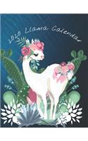 2020 Llama Calendar: Monthly 2020 Illustrated Llama Calendar With Large Image and Calendar Dates, Spaces to Record Income, Expenses, Important Dates, Goals, Accomplishme(1 Llama and Cactus on Blue Waves)