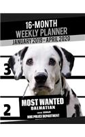 2019-2020 Weekly Planner - Most Wanted Dalmatian: Daily Diary Monthly Yearly Calendar Large 8.5" x 11" Schedule Journal Organizer Notebook Appointment