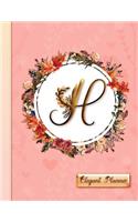 "h" - Elegant Planner: Women's 2019 Floral Calendar - Monthly, Weekly and Daily Entries