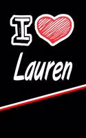 I Love Lauren: Blank Recipe Cookbook 120 Pages 6x9