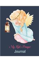 My Kid's Prayer Journal: 100 Days to Prayer, Praise and Thanks Christian Daily Bible Prayer Notes Cute Angle Water Color Cover ( Large Size 8.5x11)(Volume 8)