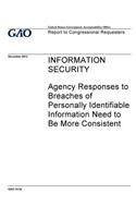 Information security: agency responses to breaches of personally identifiable information need to be more consistent: report to congressional requesters.