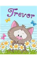 Trevor: Personalized Book with Child's Name, Primary Writing Tablet for Kids, 65 Sheets of Practice Paper, 1" Ruling, Preschool, Kindergarten, 1st Grade, Gi