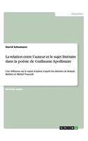 relation entre l'auteur et le sujet littéraire dans la poésie de Guillaume Apollinaire