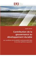 Contribution de la Gouvernance Au D�veloppement Durable