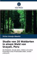 Studie von 20 Waldarten in einem Wald von Ucayali, Peru
