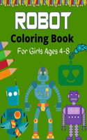 ROBOT Coloring Book For Girls Ages 4-8