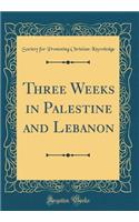 Three Weeks in Palestine and Lebanon (Classic Reprint)