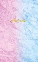 Michaela: Personalized custom college ruled journal for girls Standard lined size composition exercise note book