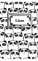 Liam: Liniertes Panda Notizbuch oder Pandabär Notizheft liniert - Pandas Journal für Männer und Frauen mit Linien