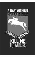 A day without horse riding probably wouldn't kill me, but why risk: Tagebuch, Notizbuch, Buch 100 linierte Seiten im Softcover für alles, was man sich notieren und nicht vergessen möchte