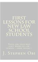 First Lessons for New Law School Students