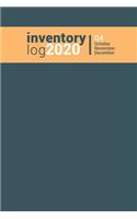 inventory log 2020 Q4 October - November - December: Monthly sales tracker - record book - Quarter 2020 - Retailing - management logbook - 6x9" 120 Pages