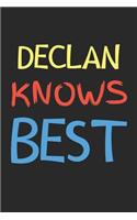 Declan Knows Best: Lined Journal, 120 Pages, 6 x 9, Declan Personalized Name Notebook Gift Idea, Black Matte Finish (Declan Knows Best Journal)