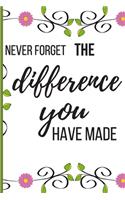 Never Forget The Difference You've Made