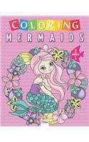 Coloring mermaids - 2 books in 1: Coloring Book For Children - 50 Drawings