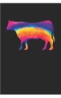 Tie Dye Cow Notebook - Cows Gift - Vintage Cow Lover Journal - Tie Dye Diary for Cow Lovers Zookeepers Endangered Animal Activists: Medium College-Ruled Journey Diary, 110 page, Lined, 6x9 (15.2 x 22.9 cm)
