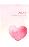2020 Monthly & Weekly Focus Planner: Large. Monthly overview and Weekly layout with focus, tasks, to-dos and notes sections. Accomplish your goals. Monday start week. 8.5"x 11.0" (Lette