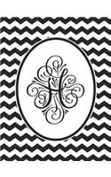 Monogram H 2018-2019 Coloring Academic Planner: Coloring Book Monthly and Weekly Black Chevron Student Calendar Planner 13 Months