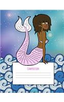 Sunset Mermaid Composition notebook: Colorful, Rainbow and Funky, Wide Ruled Under the Sea Journal for mermaid lovers perfect for Elementary and Middle School girls and young adults for