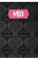 MIA: Black Gothic Personalized Lined Notebook and Journal for Women and Girls to Write in