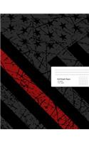 Thin Red Line Composition Notebook: Thin Red Line Composition Notebook, Fire Fighter Notebook, Fire Fighters Journal, Thin Red Line Notebook, 7.44 X 9.69 5 X 5 Graph Paper with 120 Pag