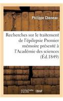 Recherches Sur Le Traitement de l'Épilepsie