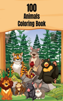 100 Animals coloring book