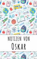 Notizen von Oskar: Liniertes Notizbuch für deinen personalisierten Vornamen