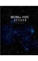 Baseball Score Record Scoring Sheets: This baseball scorecard has many spaces on which to record the hits, runs, and various plays of both the home and visiting teams.