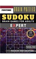 Expert SUDOKU: Jumbo 300 SUDOKU hard to extreme puzzle books with answers brain games for adults Activity book (hard sudoku puzzle books Vol.92)(92 Expert Sudoku Puzzle Books)