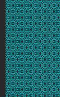 Sketch Journal: Geometric Design (Circles and Squares/Teal) 8x10 - Pages are lightly lined with EXTRA WIDE RIGHT MARGINS for sketching, drawing, and writing