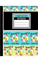 Composition Notebook: Cute 'Beautiful Little Bee' Summer Print - College Ruled Lined Notebook for Students, Teachers, and Kids