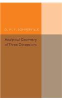 Analytical Geometry of Three Dimensions