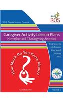 Caregiver Activity Lesson Plans