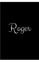 Roger: notebook with the name on the cover, elegant, discreet, official notebook for notes