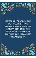 Sister Is Probably The Most Competitive Relationship Within The Family, But Once The Sisters Are Grown, It Becomes The Strongest Relationship