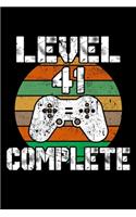 Level 41 Complete: 41th Birthday Blank Lined Notebook - 6"x9", 120 Page Lined Gamer Birthday Journal