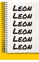 Name Leon A beautiful personalized: Lined Notebook / Journal Gift, Notebook for Leon,120 Pages, 6 x 9 inches, Gift For Leon, Personal Diary, Leon, Personalized Journal, Family Notebook