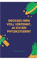 Grosses Hirn Voll Verpennt, Ja Ich Bin Physikstudent: A5 Notizbuch KARIERT MATHE - PHYSIK - LEHRAMT - CHEMIE - LEHRER - SCHÜLER - QUANTENMECHANIK - UNTERRICHT - TASCHENBÜCHER - PHYSIKLEHRER - WITZE