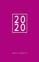 2020 Weekly & Monthly: Solid Pink / Fuchsia 2020 Planner