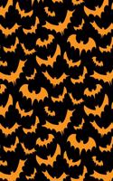 Journal / Notebook: orange bates with a black background Blank Wide Lined Halloween Inspired Designed Notebook that can be used as a party planner, organizer, diary, sc