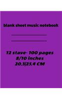 blank sheet notebook: Standard Manuscript Paper White Marble Blank Sheet Music (Notebook for Musicians)
