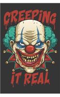 2020 Week To View Dated Planner Diary: 6x9 Inches Paperback Creeping It Real Creepy Scary Clown