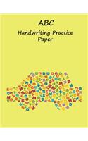 ABC Handwriting Practice Paper: 8.5x11 inches Best Choice ABC Kids, Yellow Car Notebook with Dotted Lined Sheets for K-3 Students, 90 pages for Boys