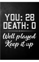 You 28 Death 0 Well Played Keep It Up