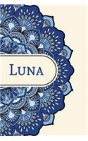 Mandala Notebook with Personalized Monogram Luna
